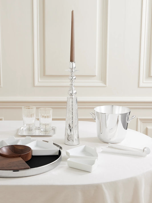 Image of Decor. Product name - Jardin D'eden Silver-plated Candlestick in Multi colour by brand - Christofle