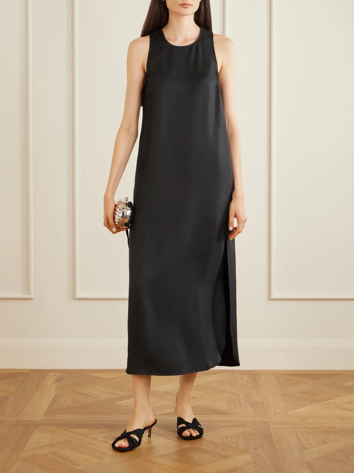 Image of Dresses. Product name - Paloma Silk-twill Maxi Dress in Blush colour by brand - Loulou de Saison