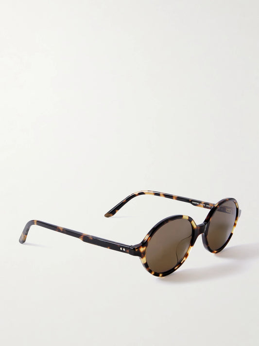 Oliver Peoples + Khaite 1989c Round-frame Tortoiseshell Acetate Sunglasses