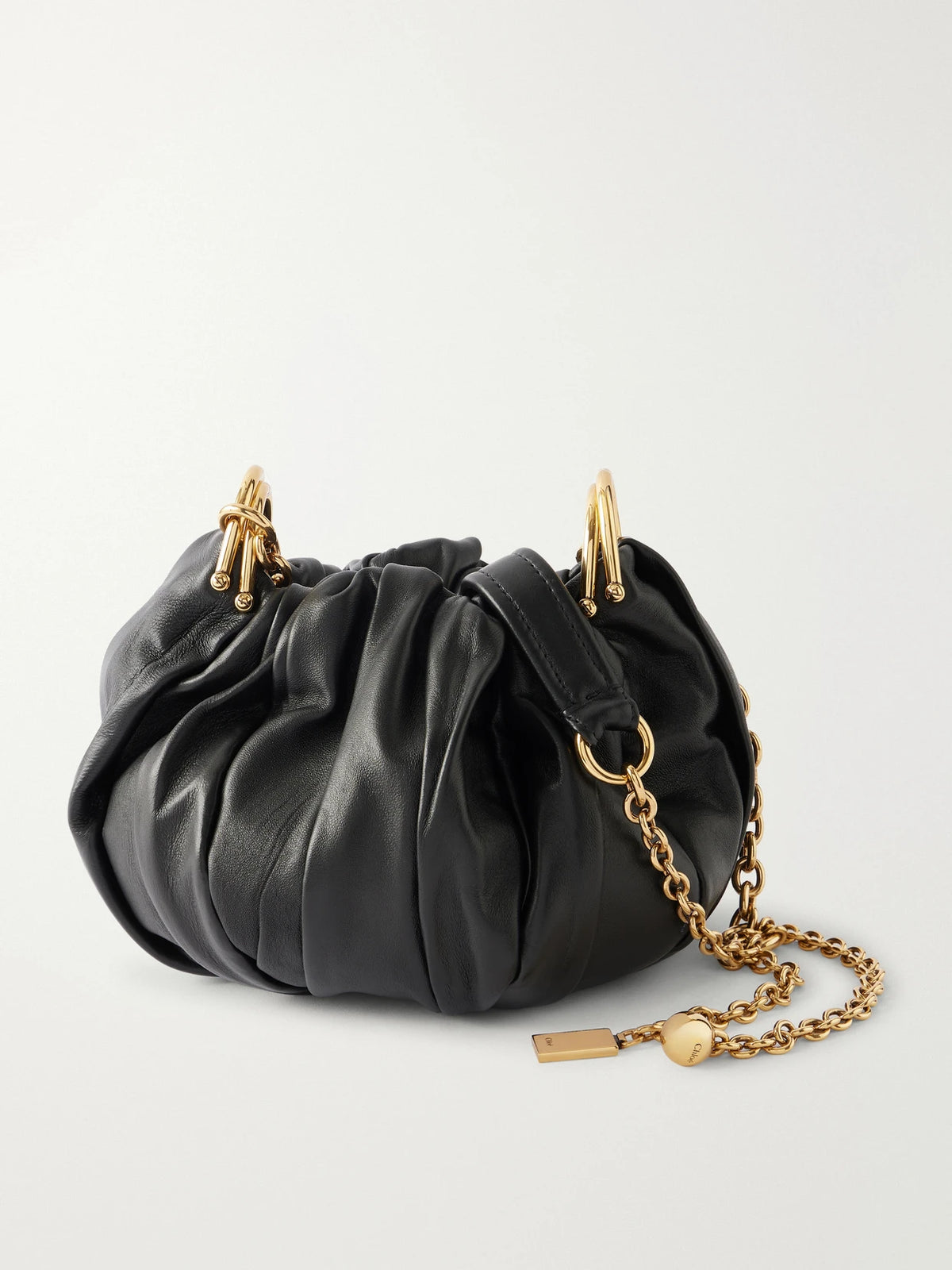Pleated Leather Shoulder Bag