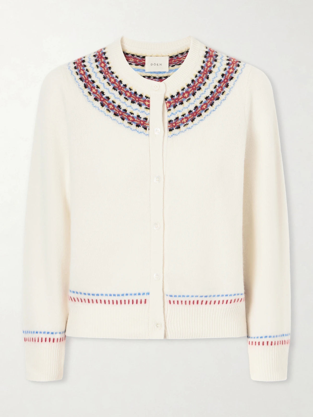 DÔEN Olympe Embroidered Wool And Cashmere-blend Cardigan