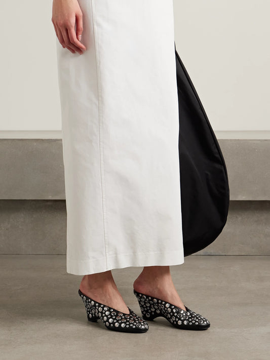KHAITE Cloak Studded Leather Mules