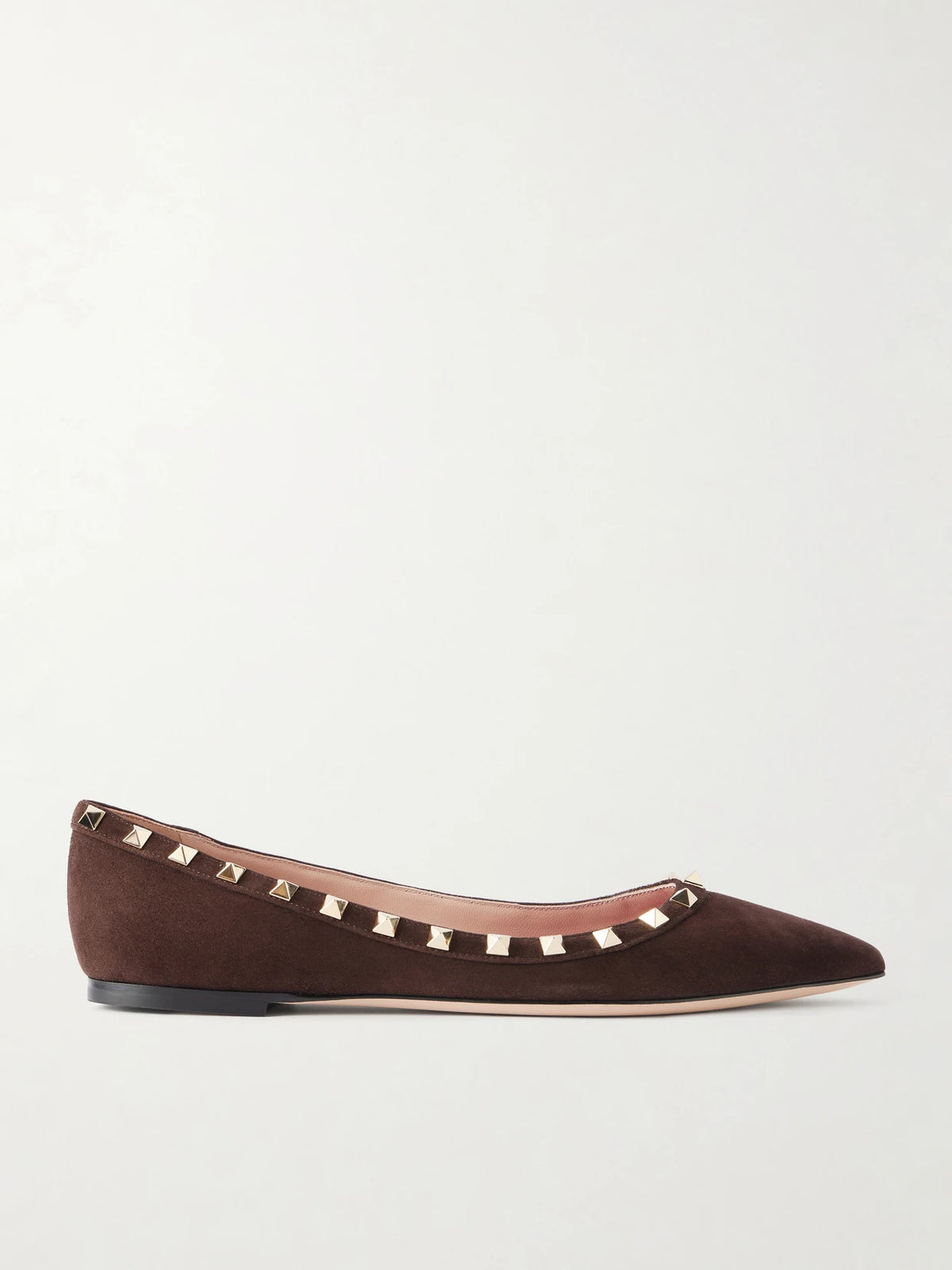 Rockstud Suede Ballet Flats