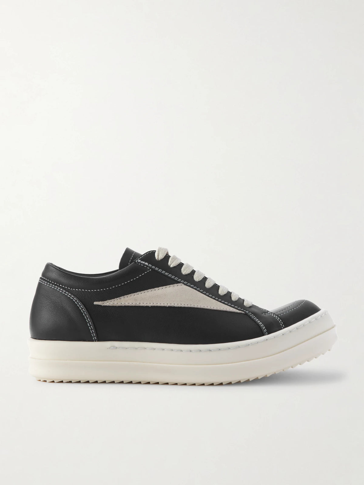 Vintage Suede-trimmed Leather Sneakers
