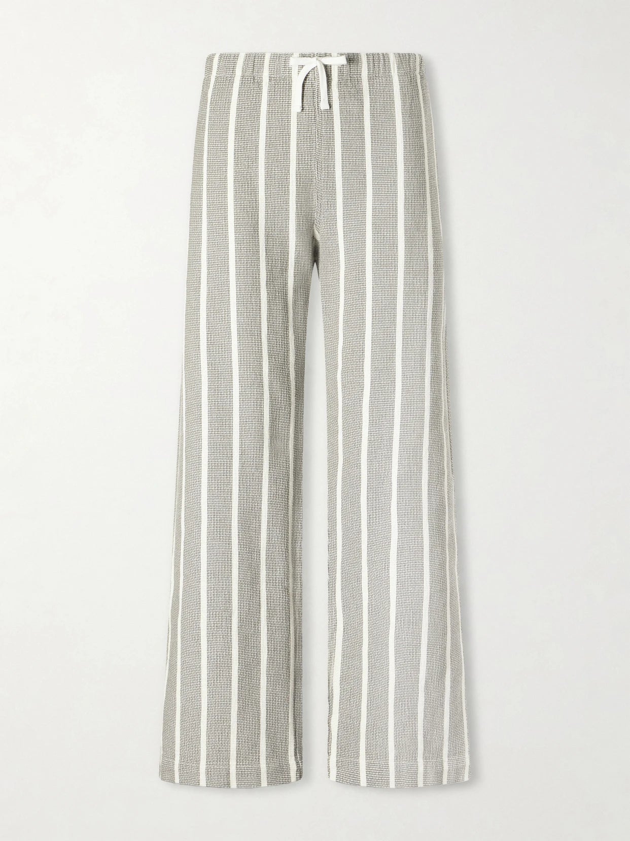 Striped-print Cotton Canvas Wide-leg Pants
