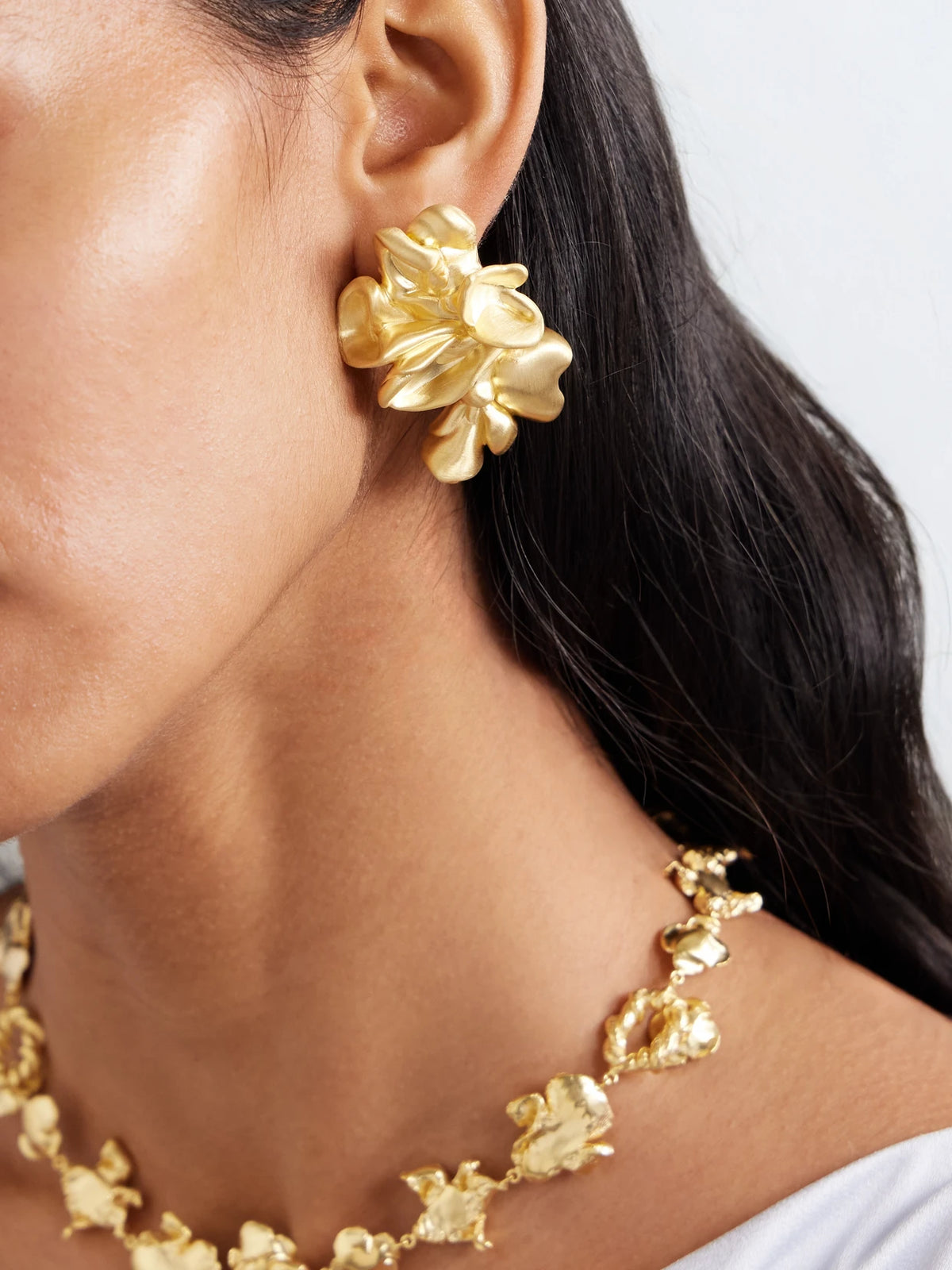 Image of Earrings. Product name - Splotch Gold Vermeil Earrings in Multi colour by brand - Completedworks