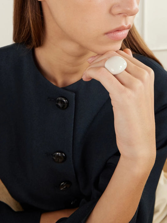 Image of Rings. Product name - Blowblow Resin Ring in White colour by brand - Camille Surault