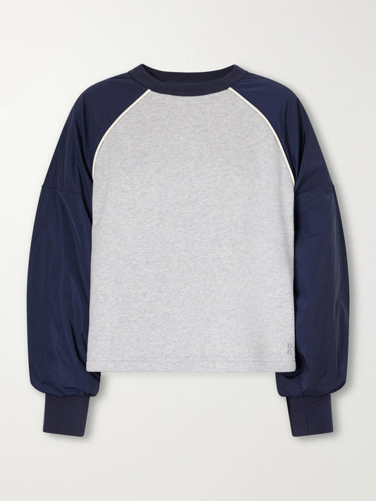 ON +zendaya Two-tone Piped Cotton-blend Jersey Sweatshirt
