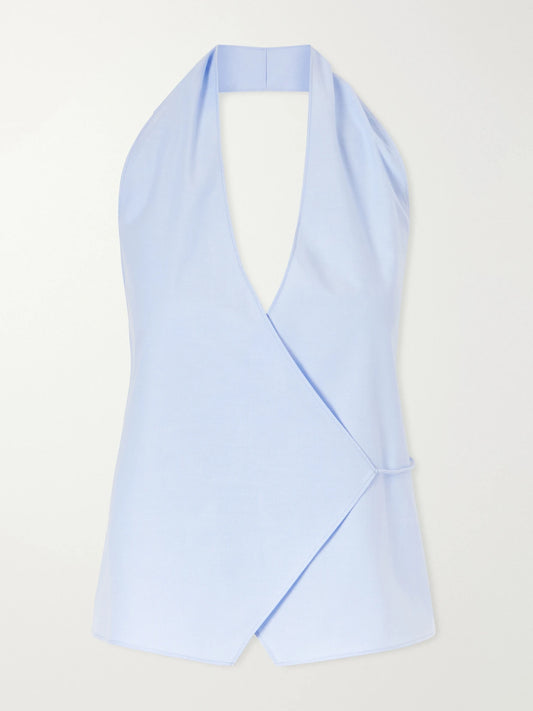 Organic Cotton-poplin Wrap Top