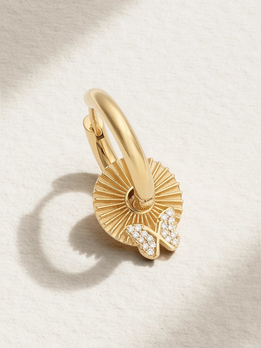Reverie 18-karat Gold Diamond Single Hoop Earring