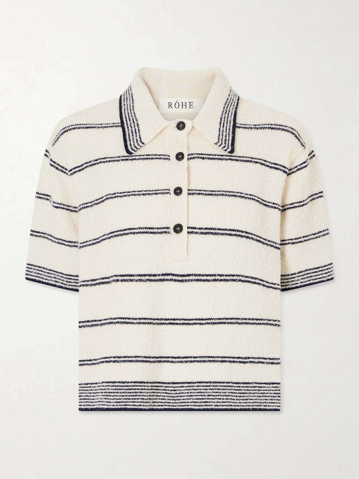 Striped Cotton-blend Terry Polo Shirt