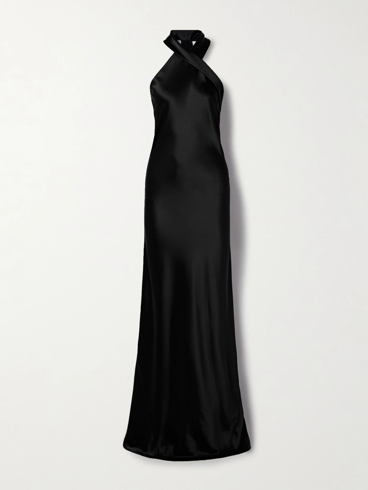 Image of Dresses. Product name - Pandora Satin Gown in Black colour by brand - Galvan