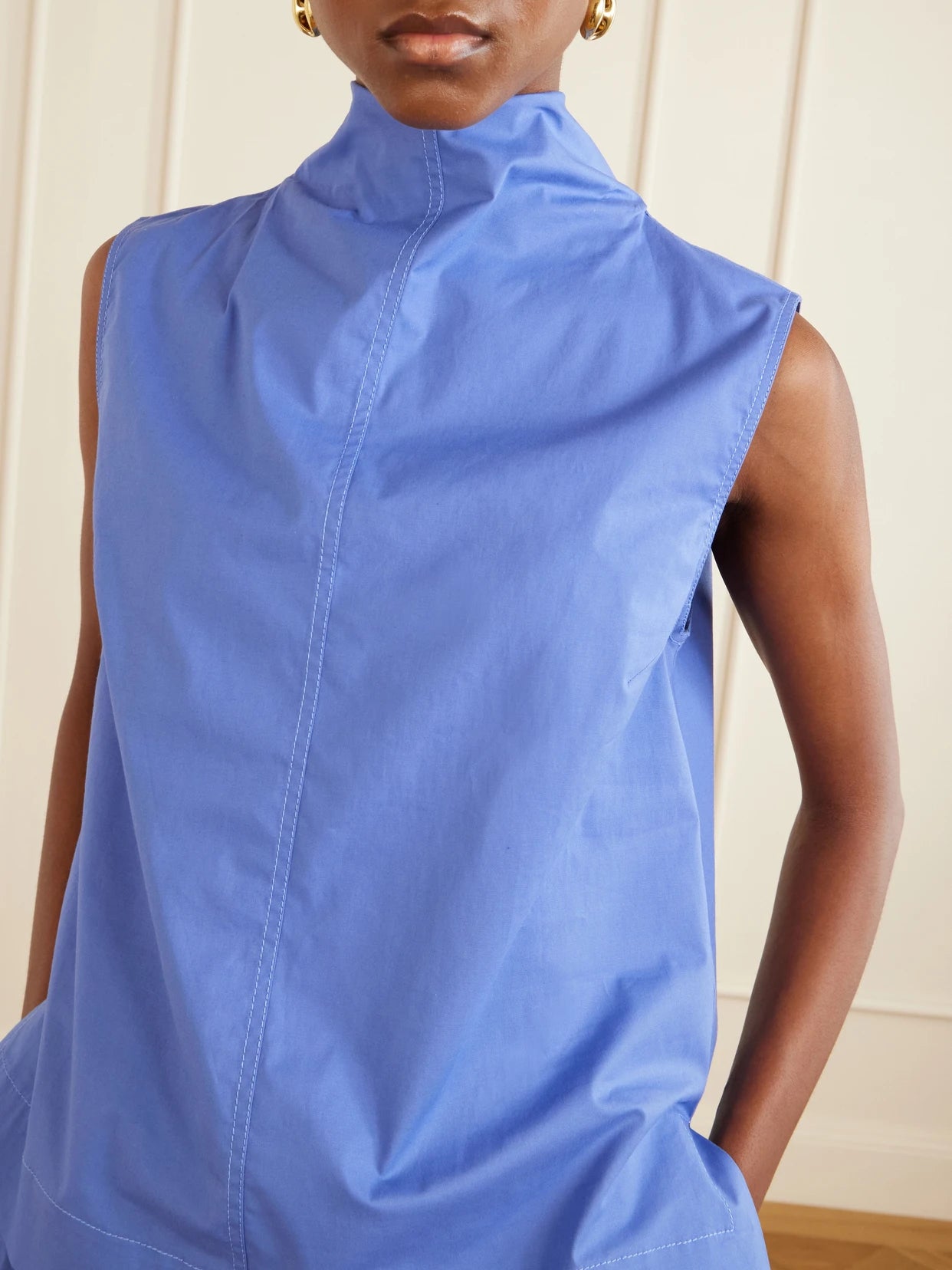 The Finn Cotton-poplin Turtleneck Blouse