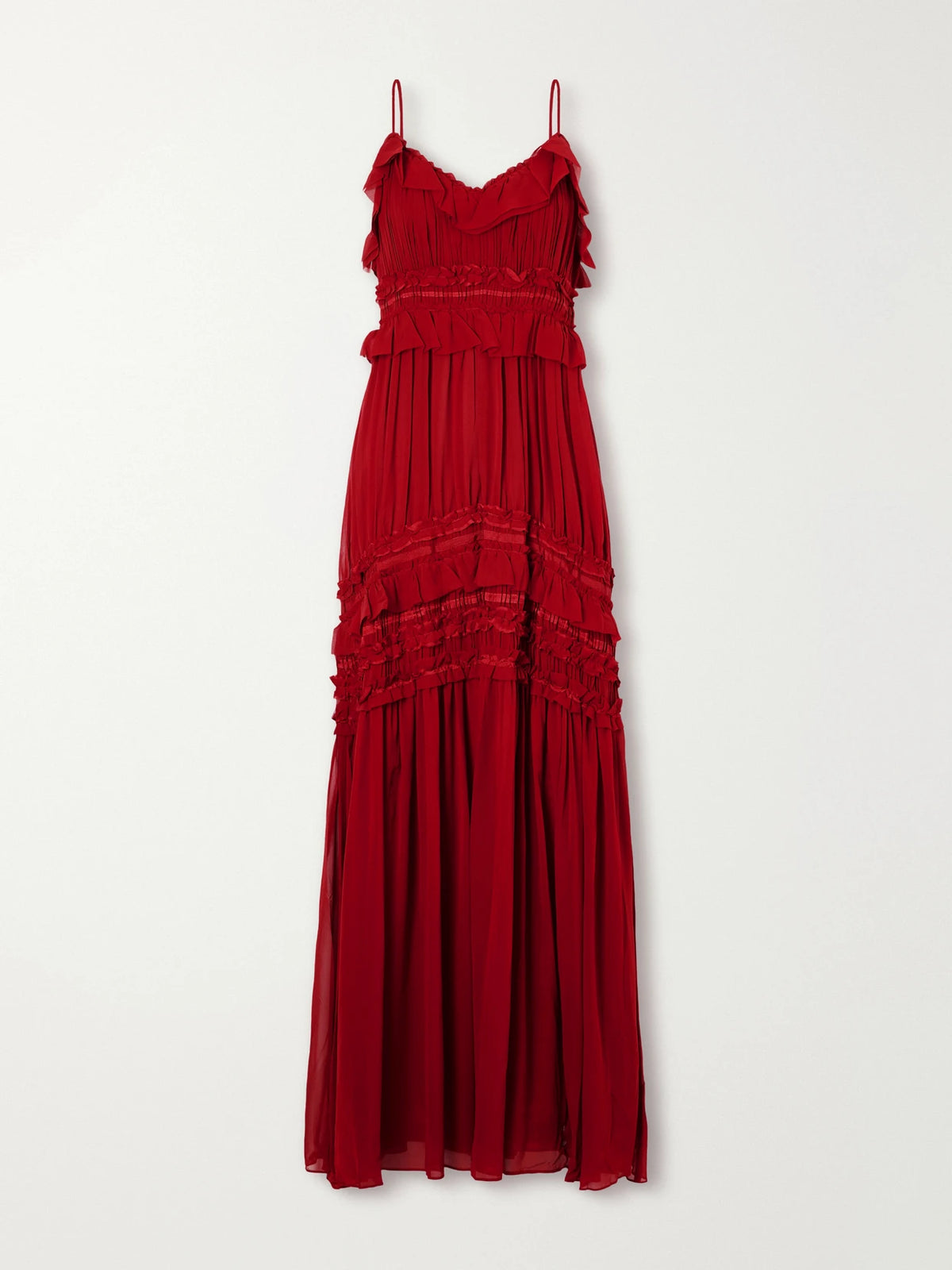Ulla Johnson Dorothea Tiered Gathered Ruffled Silk-chiffon Gown