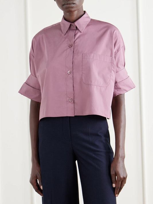 TWP Next Ex Cropped Cotton-poplin Shirt
