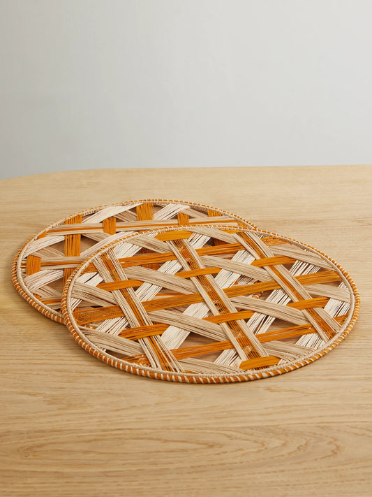 Set Of Two Straw Placemats