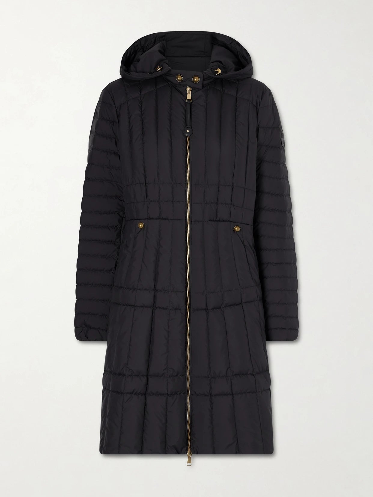 Hooded Appliquéd Padded Quilted Shell Down Coat
