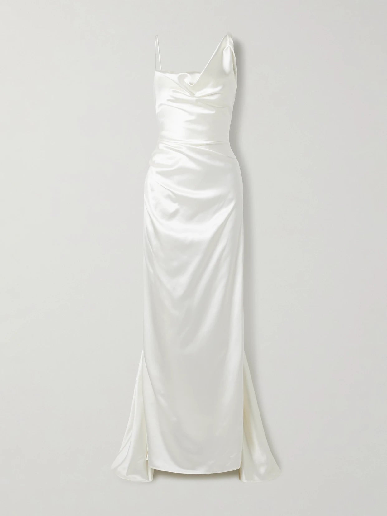 Minerva Draped Silk-satin Gown