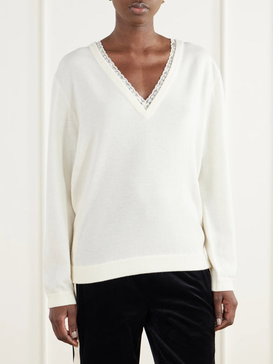 Posse Lace-trimmed Wool Sweater