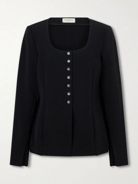 Image of Coats & Jackets. Product name - Caitlin Knitted Jacket in Black colour by brand - KALLMEYER