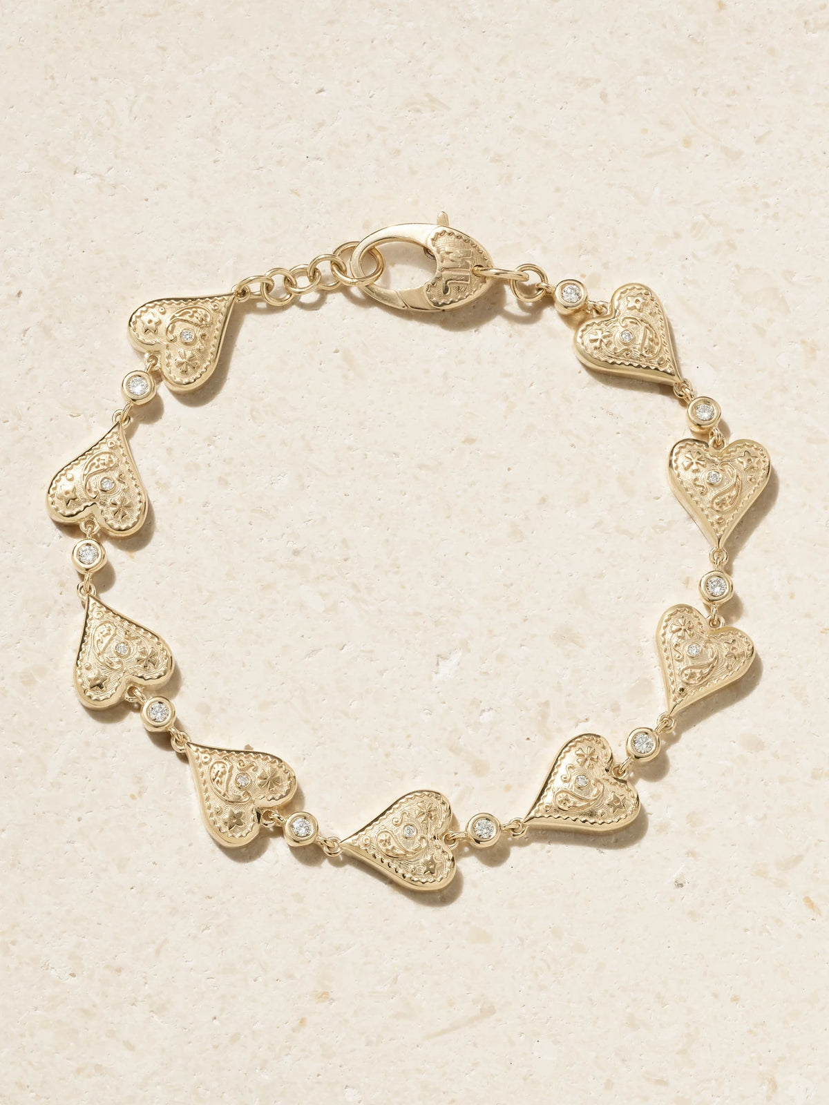 Southwestern 14-karat Gold Diamond Bracelet