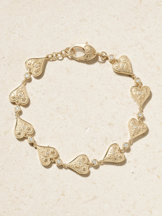 Southwestern 14-karat Gold Diamond Bracelet