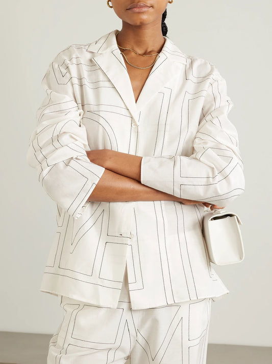 Embroidered Organic Cotton And Silk-blend Shirt