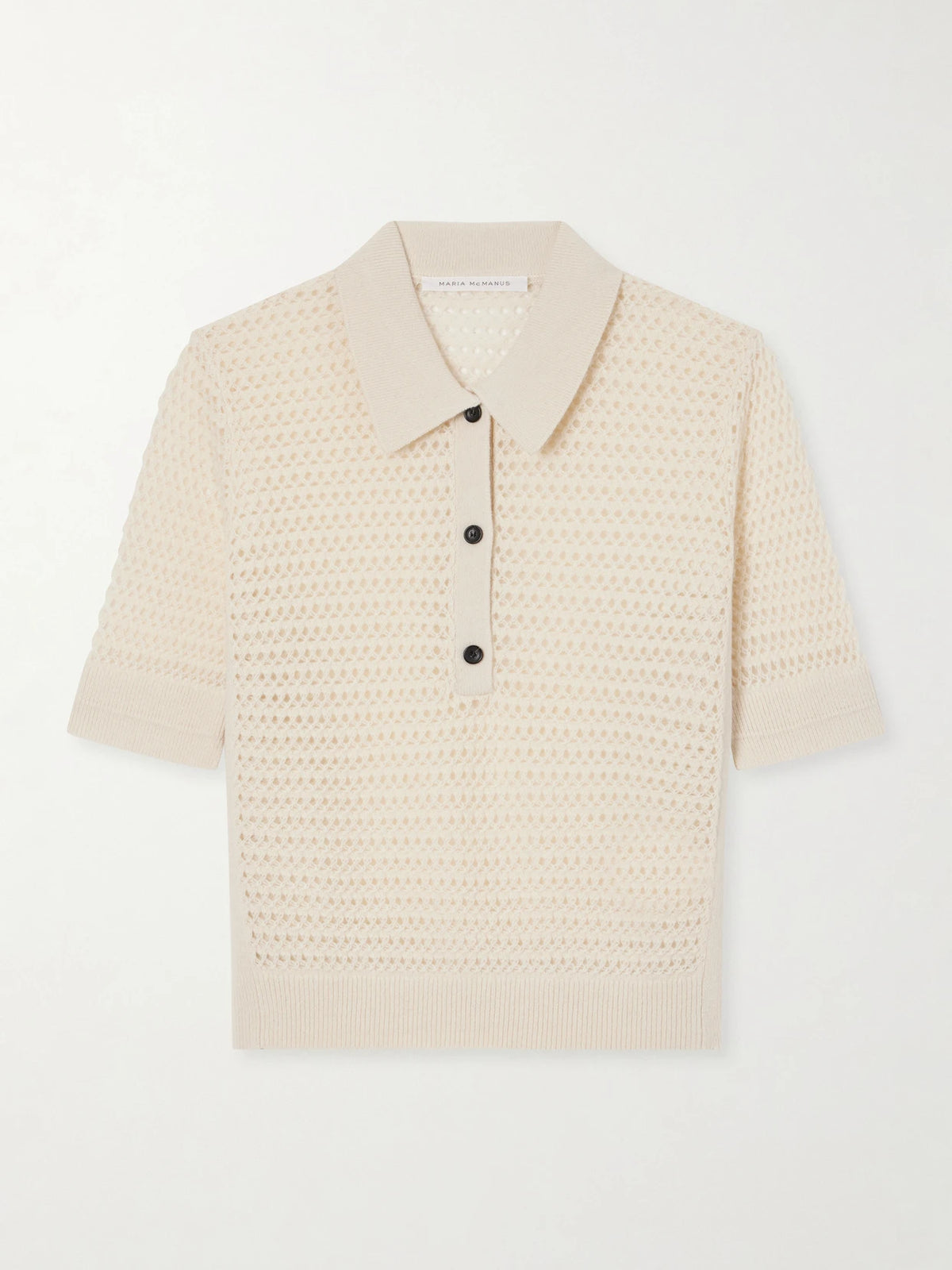 Maria McManus Cashmere And Cotton-blend Crochet-knit Polo Shirt