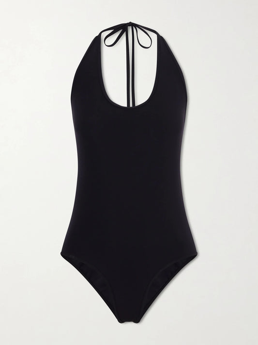 Image of Swimwear. Product name - Halterneck Swimsuit in Black colour by brand - TOTEME