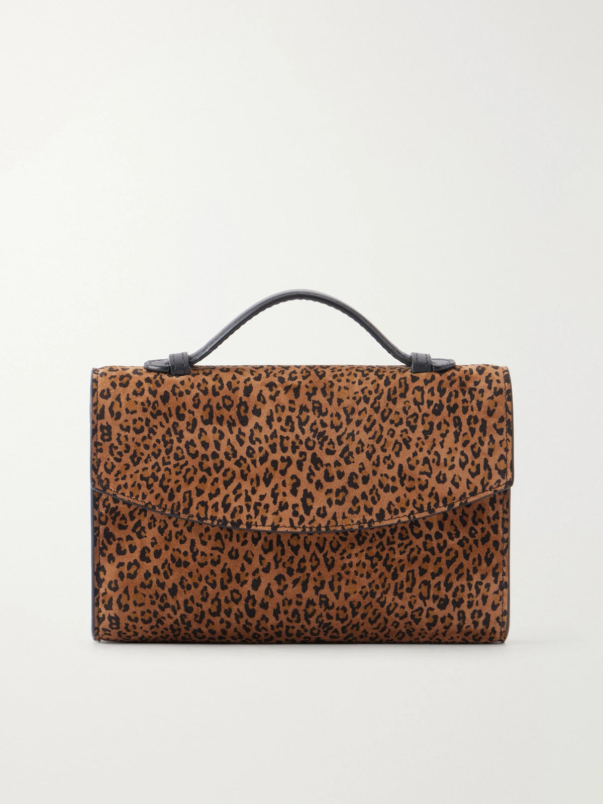 Hunting Season Leather-trimmed Leopard-print Suede Top-handle Bag