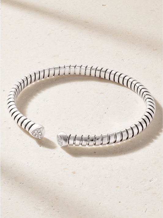 Trisolina 18-karat White Gold Diamonds Bangle