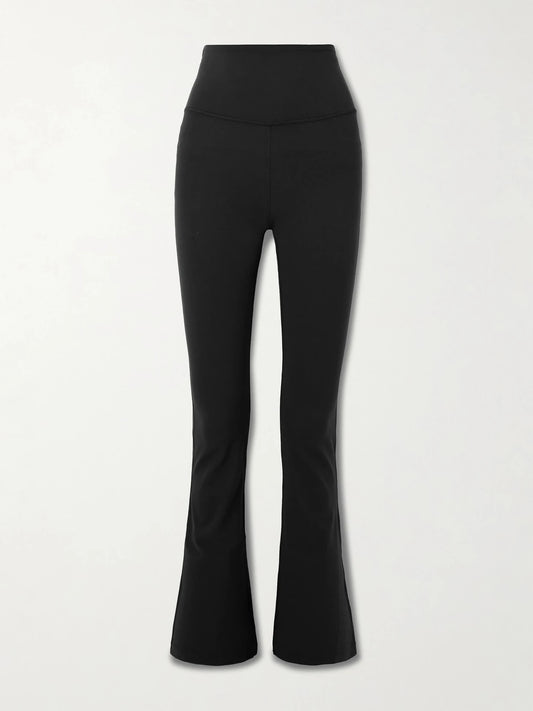 Image of a model wearing Pants. Product name - Groove Nulu High-rise Flared Pants - 32.5" in Black colour by brand - lululemon