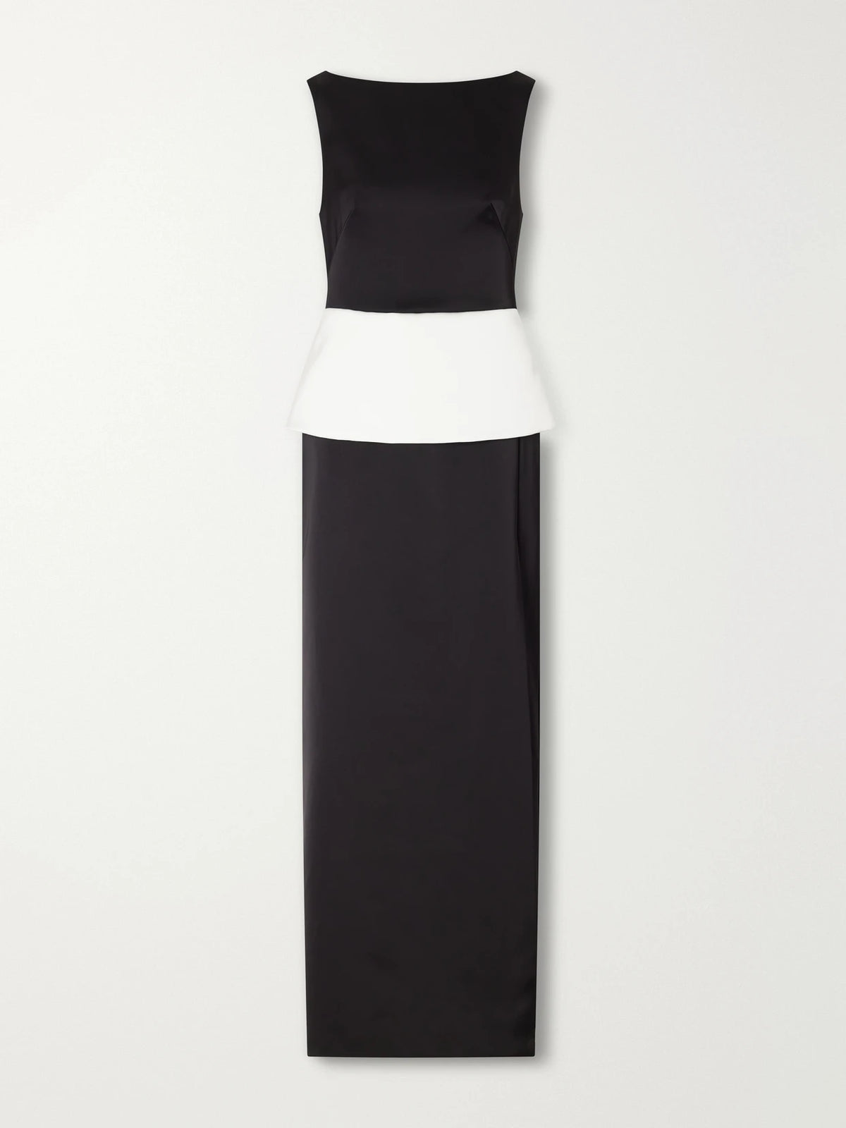 SIMKHAI Sirel Tie-detailed Peplum Duchess-satin Gown