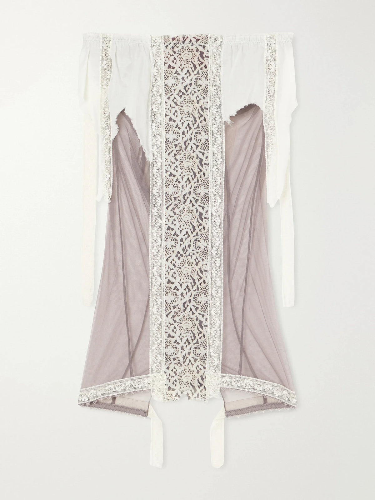 Dilara Findikoglu Past Edges Lace-trimmed Mesh Midi Skirt
