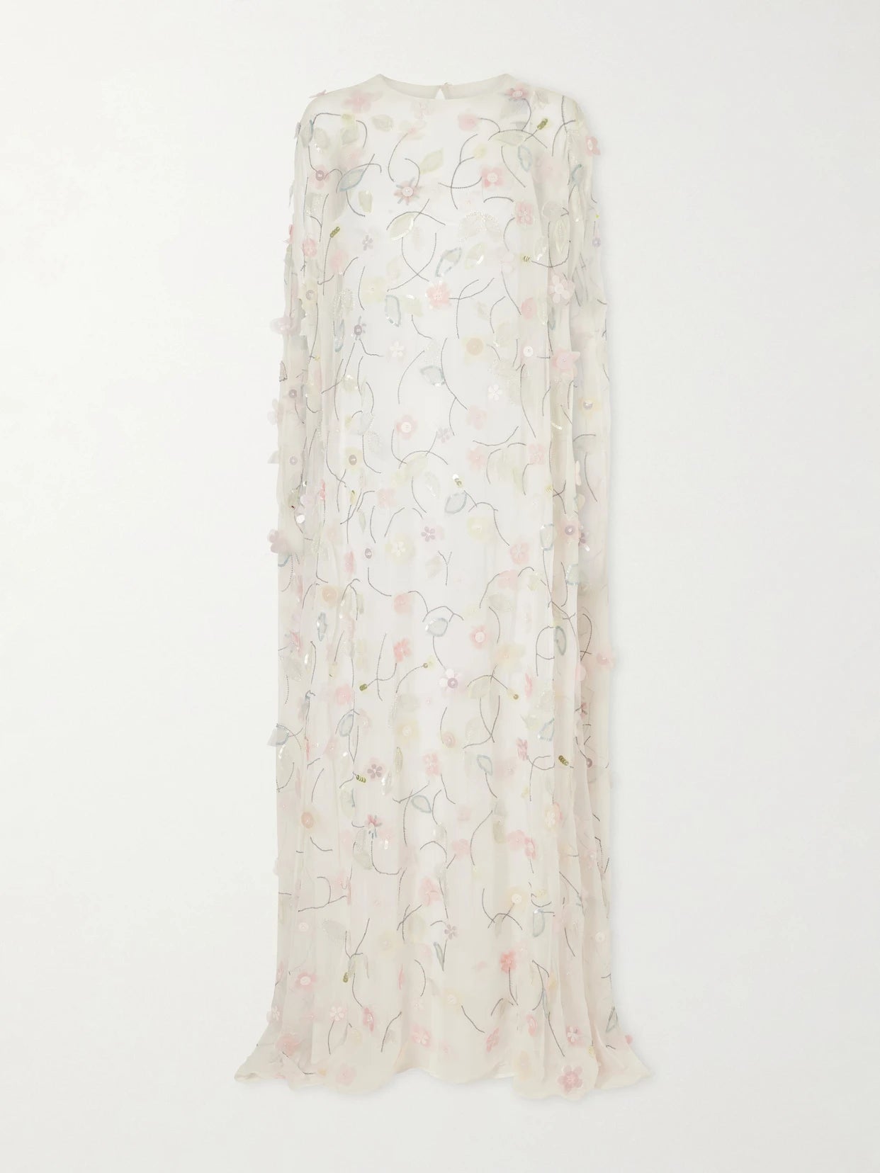Embroidered Sequin-detailed Recycled Chiffon Gown