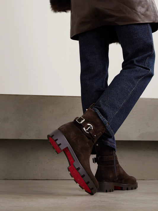 Dianouchette Buckled Suede Ankle Boots