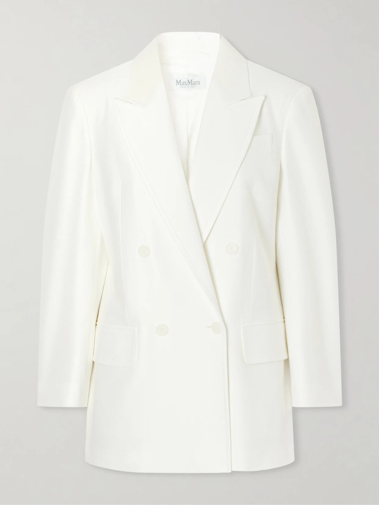 Image of Coats & Jackets. Product name - Cotton-ponte Jacket in White colour by brand - Max Mara