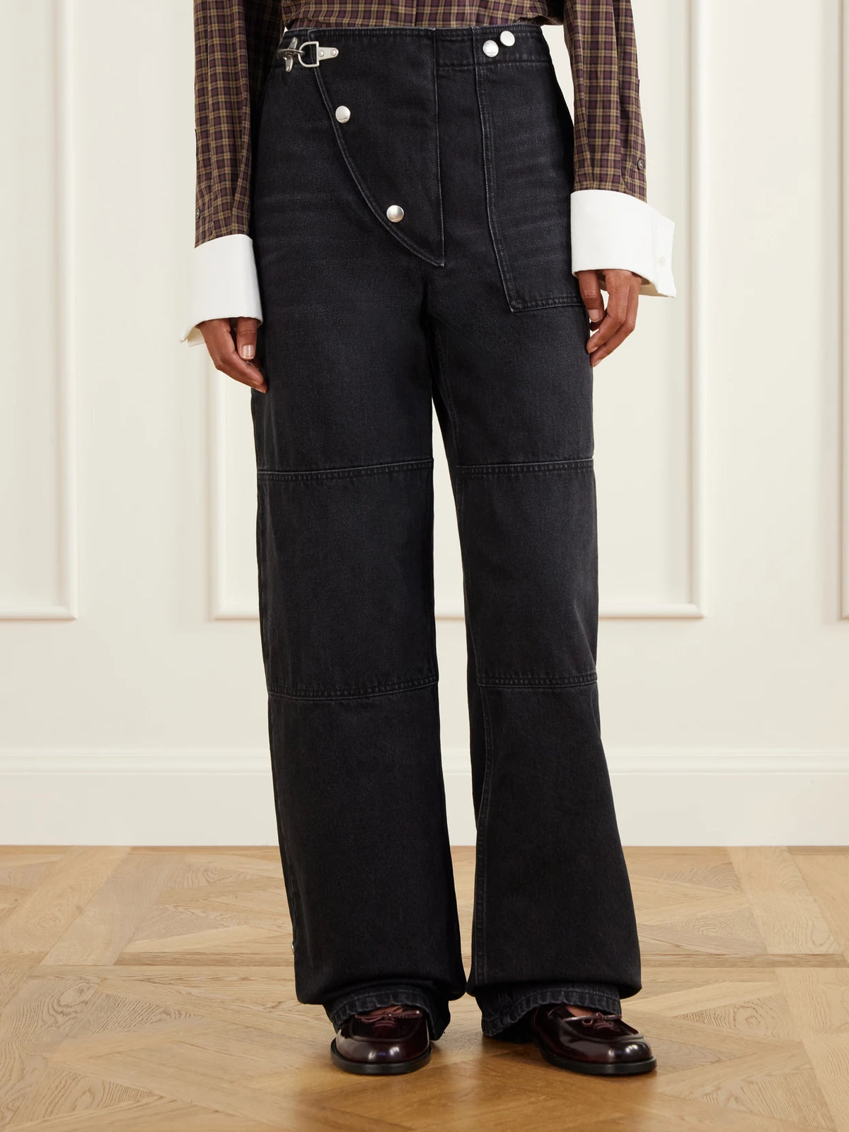 Marni Carabiner-hardware Asymmetric-fly Wide-leg Jeans