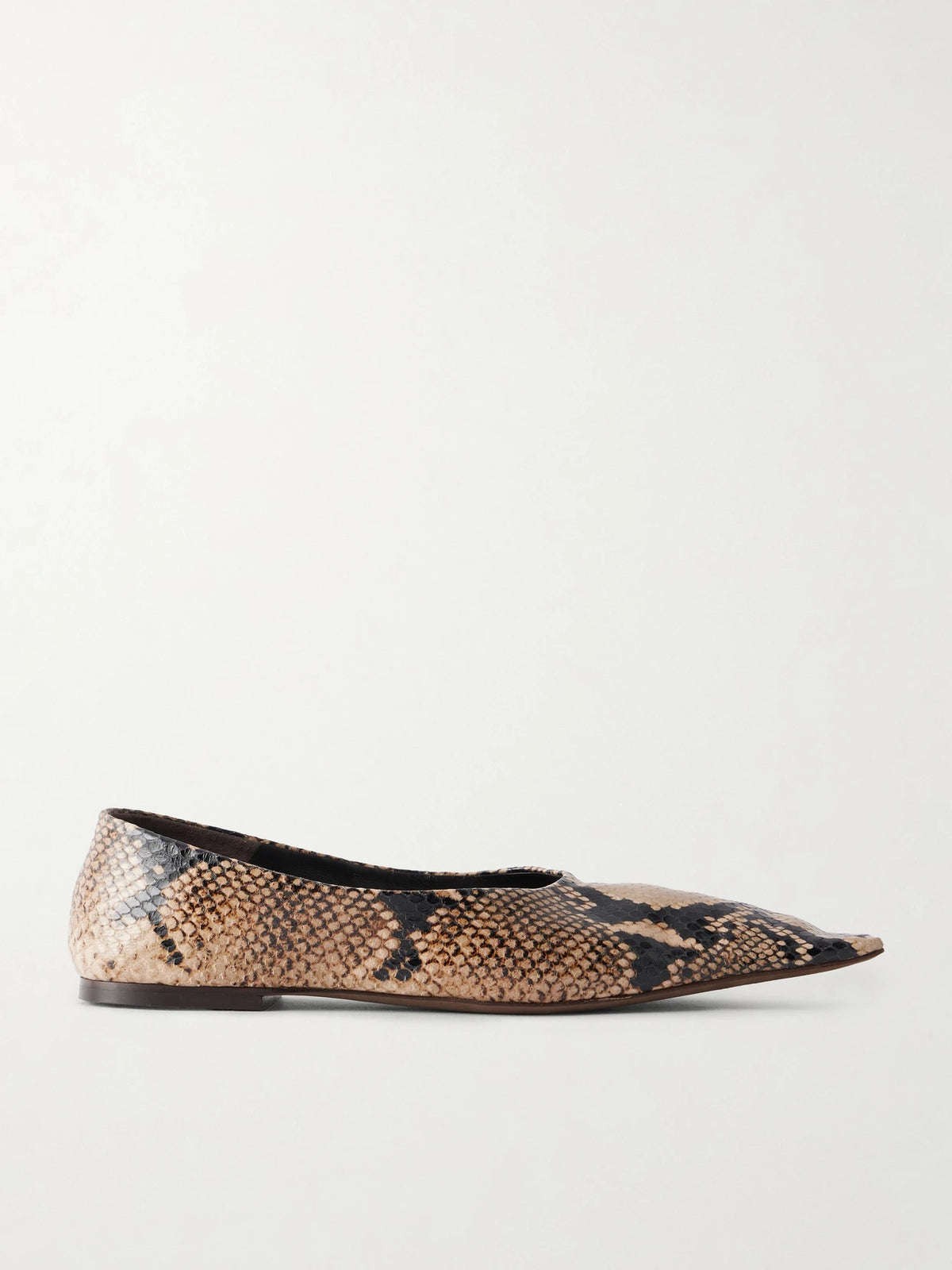 Marlene Snake-effect Leather Ballerina