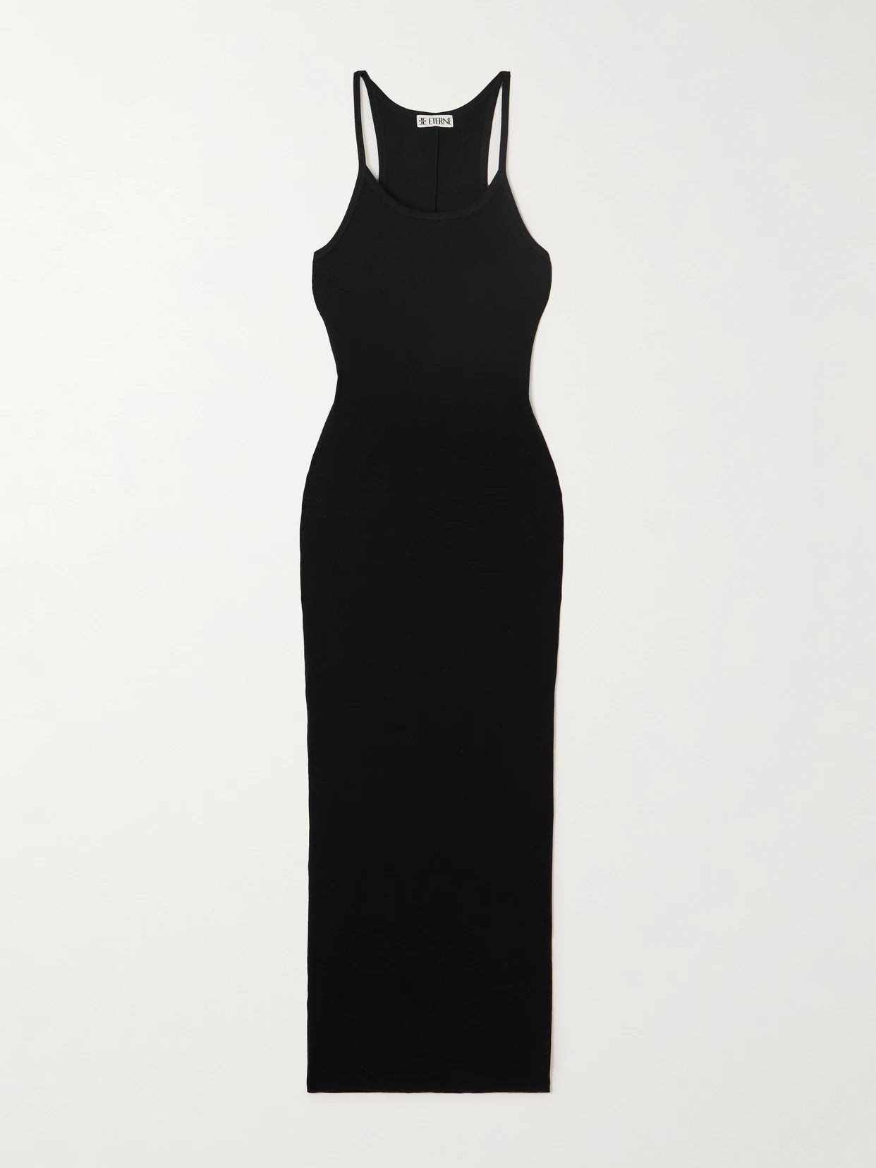 Image of Dresses. Product name - Tank Ribbed Stretch-jersey Maxi Dress in Black colour by brand - ÉTERNE