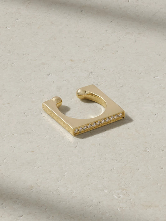 Mizuki 14-karat Gold Diamond Ear Cuff