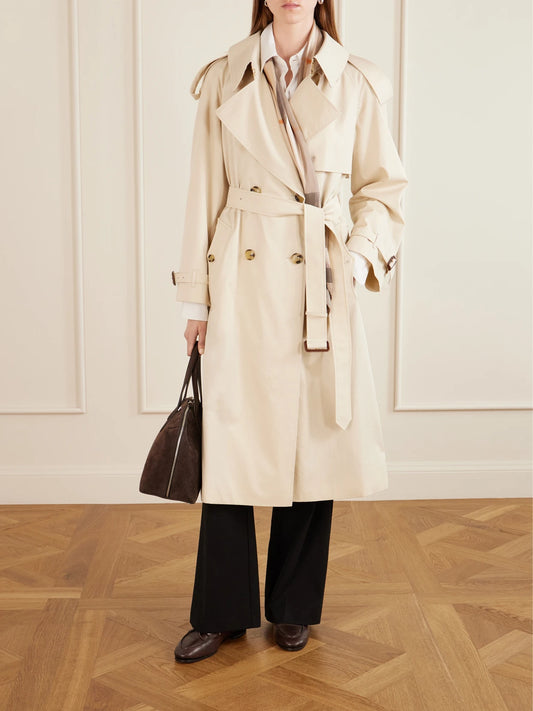 Image of Coats & Jackets. Product name - Fitzrovia Belted Cotton-gabardine Trench Coat in Beige colour by brand - Burberry