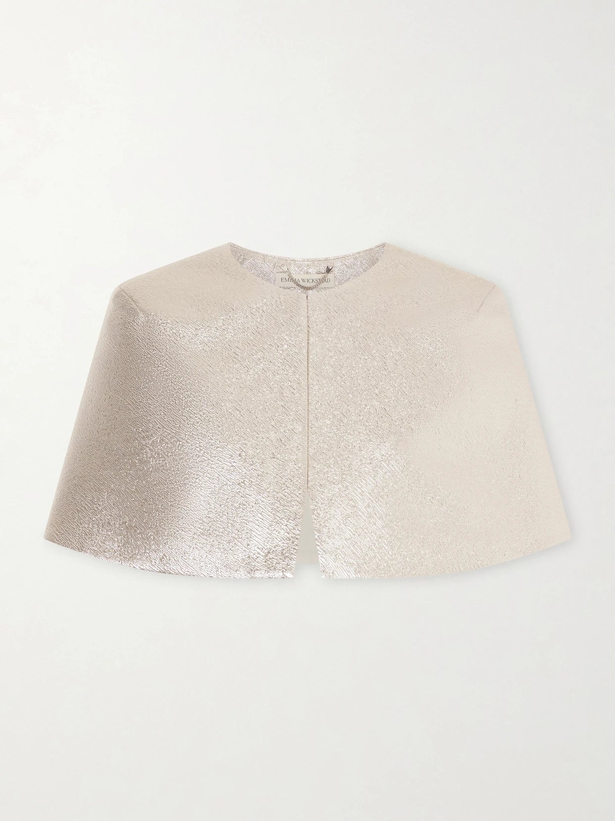 Image of Coats & Jackets. Product name - Domie Cloqué Metallic Cape in Multi colour by brand - Emilia Wickstead