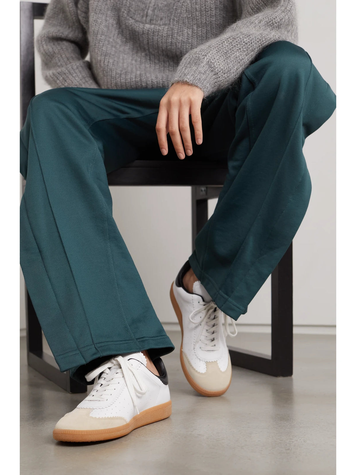 Bryce Suede-trimmed Perforated Leather Sneakers