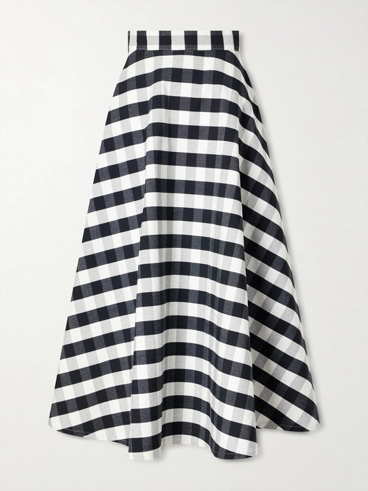 Vichy Cotton-blend Maxi Skirt