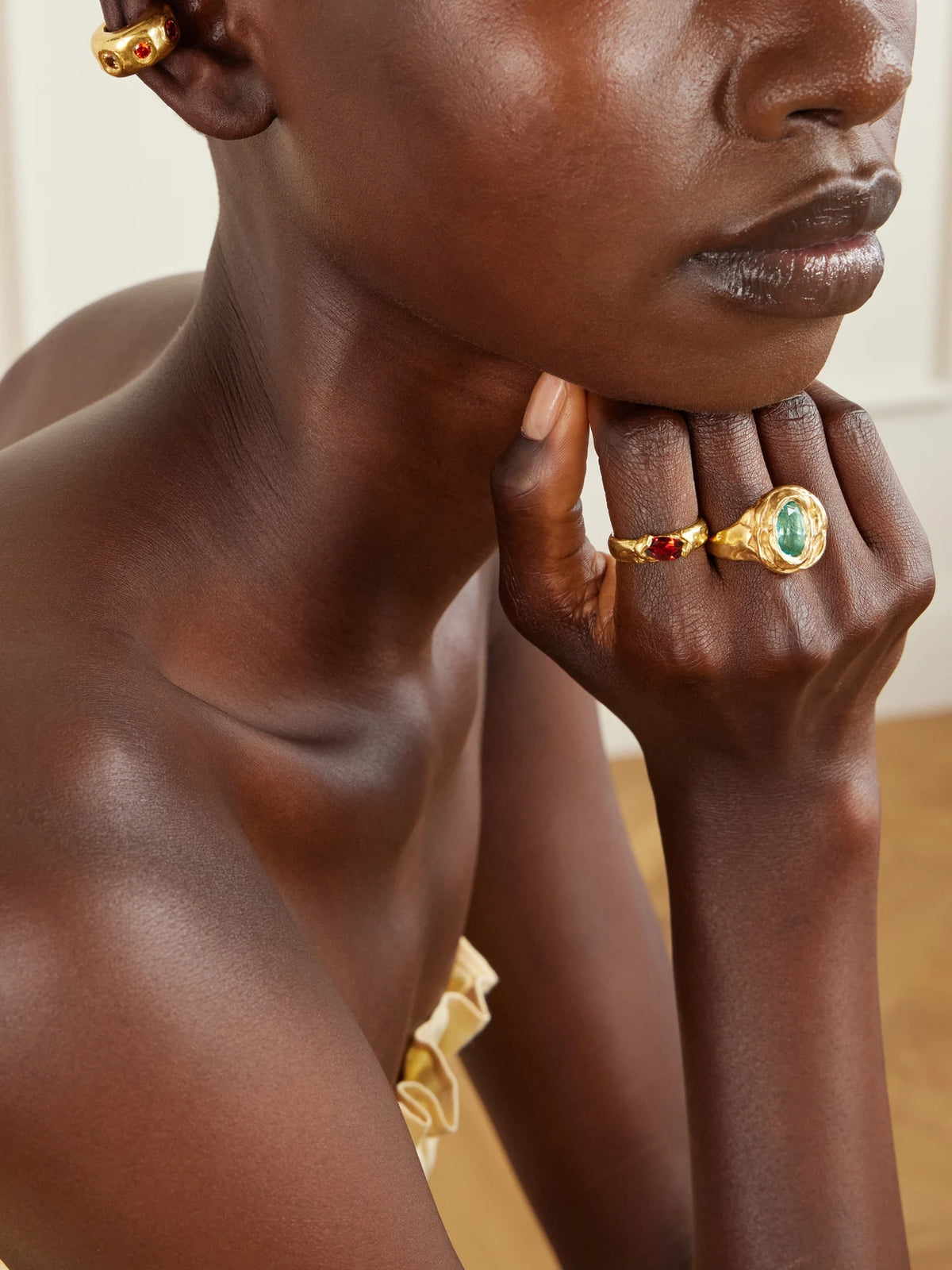 Enero Gold-plated Sterling Silver And Garnet Ring