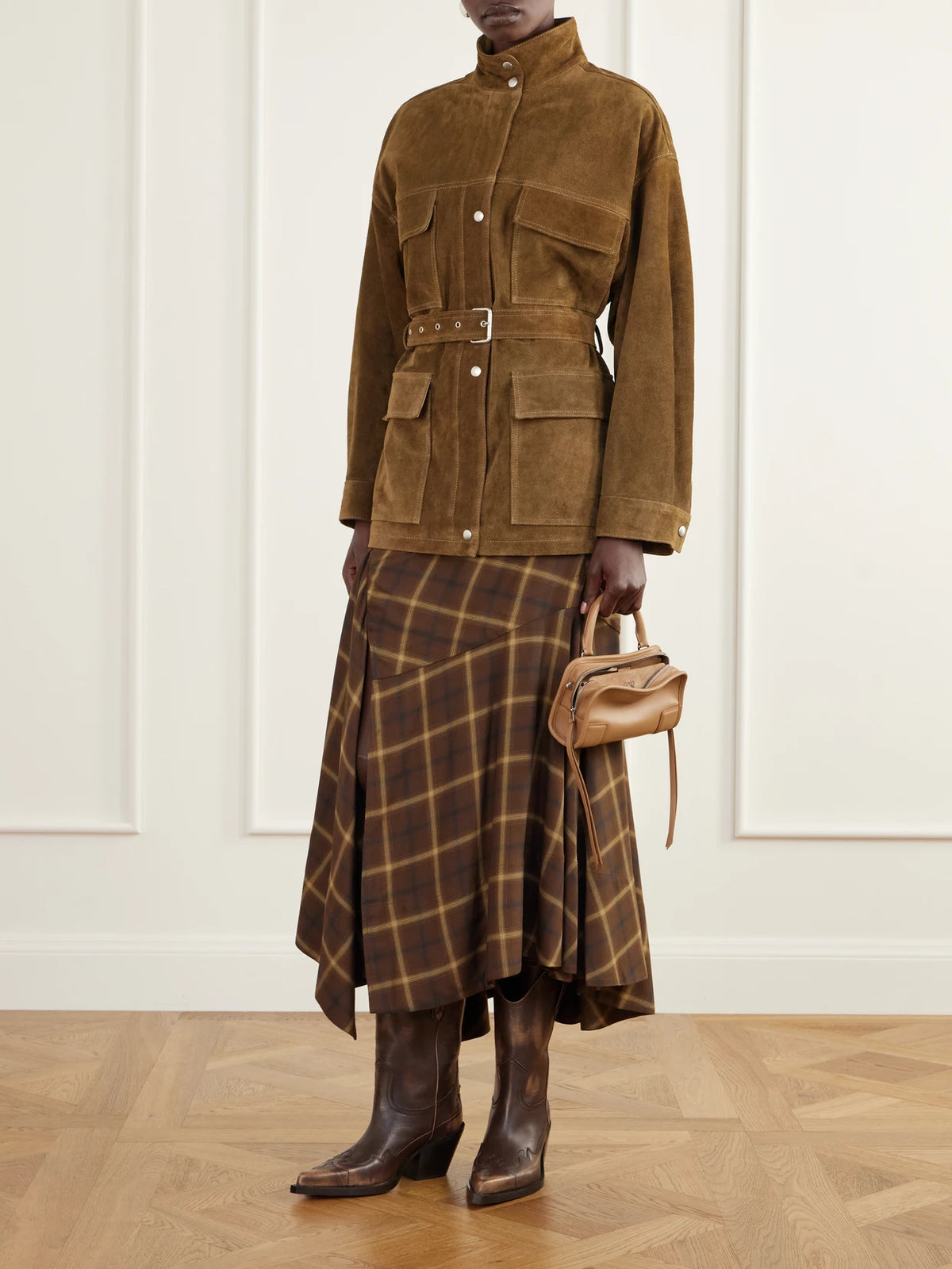 Image of Boots. Product name - Dakota 60 Embroidered Leather Ankle Boots in Chocolate colour by brand - Paris Texas