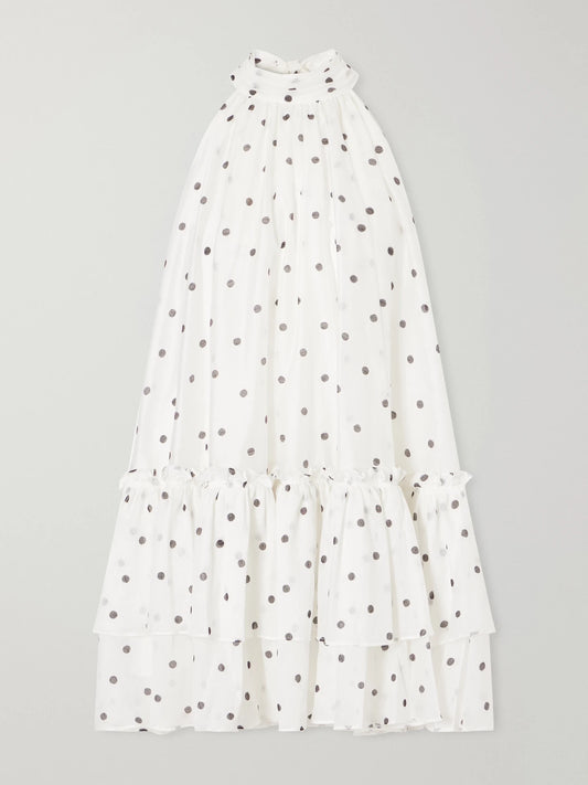 Aje Amily Tiered Polka-dot Lyocell-blend Mini Dress