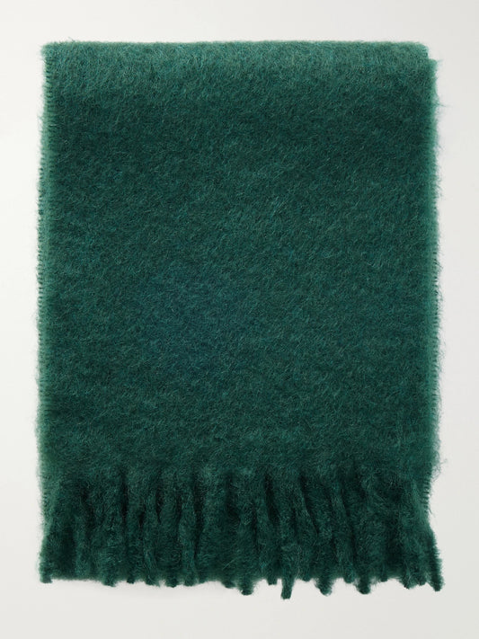 The Row Creana Fringed Mohair And Wool-blend Scarf