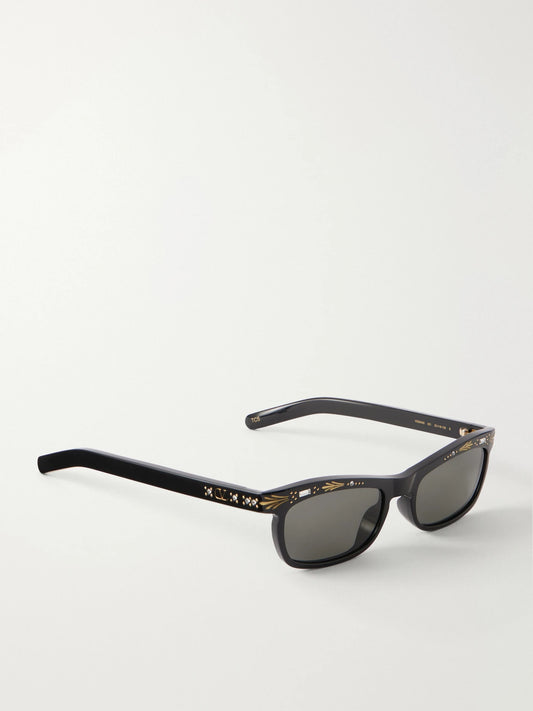 VALENTINO EYEWEAR Crystal-embellished Square-frame Recycled Acetate Sunglasses